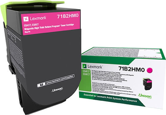 Lexmark 71B2HM0 Γνήσιο Toner Laser Εκτυπωτή Ματζέντα Return Program High Yield 3500 Σελίδων - Image 1