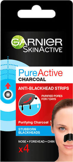 Garnier SkinActive Pure Charcoal Nose Strips Προσώπου για Καθαρισμό με Ενεργό Άνθρακα - Image 1