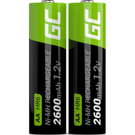 Green Cell Επαναφορτιζόμενες Μπαταρίες AA Ni-MH 2600mAh 1.2V 2τμχ