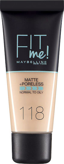 Maybelline Fit Me Matte + Poreless Liquid Foundation 118 Nude 30ml - Image 1