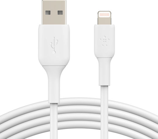 Belkin Regular USB to Lightning Cable Λευκό 1m (CAA001bt1MWH) - Image 1