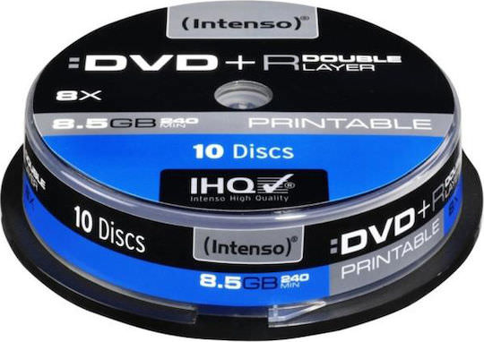 Intenso Εγγράψιμα DVD+R 8x Dual Layer Printable 8.5GB Cake Box 10τμχ - Image 1