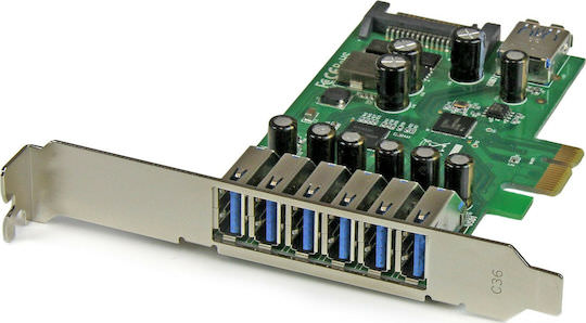 StarTech 7-Port PCI Express USB 3.0 Card - Standard and Low-Profile Design - Image 1