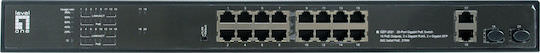 Level One GEP-2021 Unmanaged L2 PoE+ Switch με 16 Θύρες Gigabit (1Gbps) Ethernet και 2 SFP Θύρες - Image 1