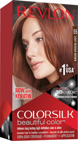Revlon Colorsilk Βαφή Μαλλιών 55 Light Reddish Brown 130ml - Image 1