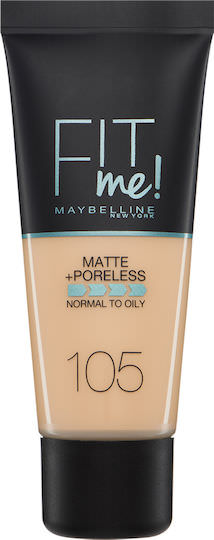 Maybelline Fit Me Matte + Poreless Liquid Foundation 105 Natural Ivory 30ml - Image 1