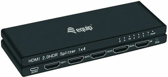 Equip HDMI 2.0 4-Port 4K/60Hz HDMI Splitter 332717 - Image 1
