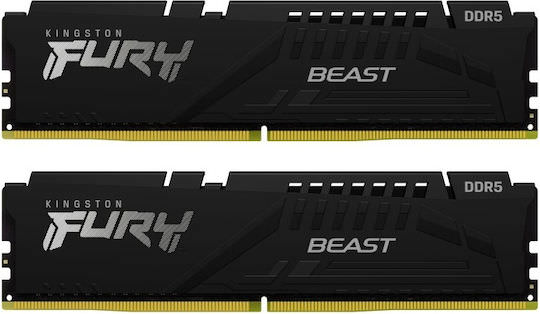 Kingston Fury Beast DDR5 16GB RAM με 2x8GB Modules και Ταχύτητα 5200 για Desktop - Image 1