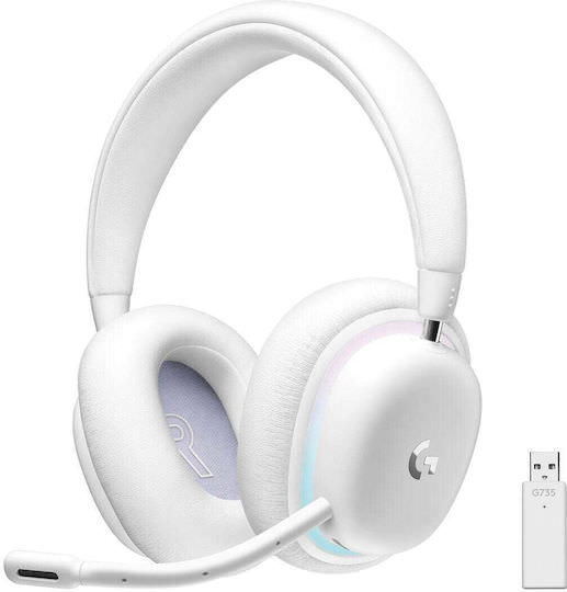 Logitech G735 Ασύρματο Over Ear Gaming Headset με σύνδεση 3.5mm / Bluetooth Λευκό - Image 1