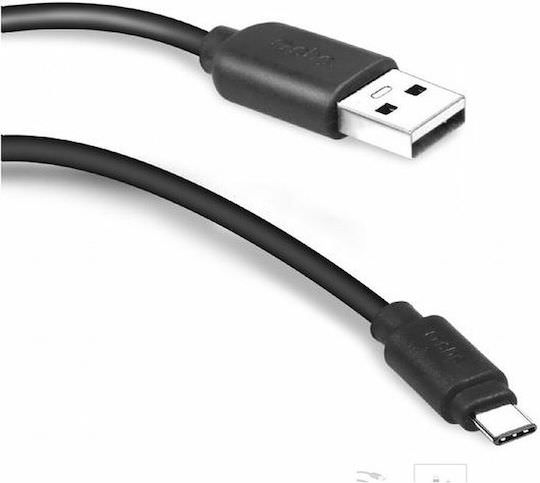 SBS Braided USB 2.0 Cable USB-C male - USB-A male Μαύρο 1.5m (CABLEMICROC30K) - Image 1