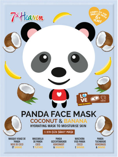 7th Heaven Animal Panda Coconut & Banana Sheet Μάσκα Προσώπου για Ενυδάτωση με Πράσινο Τσάι - Image 1