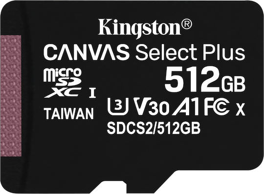 Kingston Canvas Select Plus microSDXC 512GB Class 10 U3 V30 A1 UHS-I - Image 1