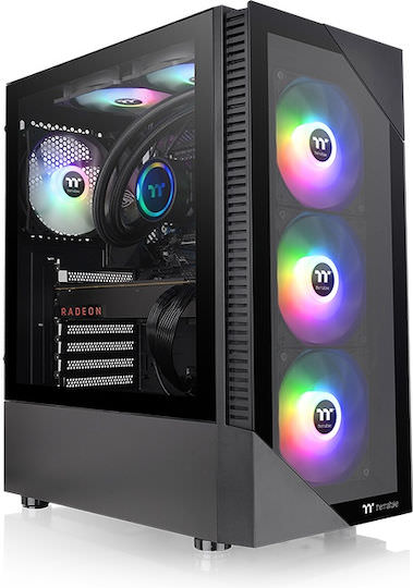 Thermaltake View 200 TG Gaming Midi Tower Κουτί Υπολογιστή με RGB Φωτισμό Μαύρο - Image 1