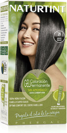 Naturtint Permanent Hair Color Βαφή Μαλλιών Χωρίς Αμμωνία 1N Ebony Black 165ml - Image 1