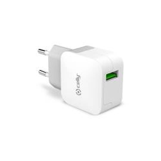 Celly Φορτιστής Χωρίς Καλώδιο με Θύρα USB-A Λευκός (TCUSBTURBO) - Image 1