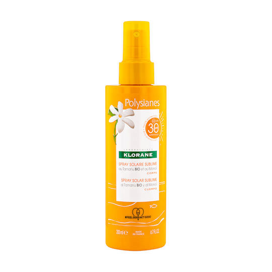Klorane Polysianes Αντηλιακή Λοσιόν για το Σώμα SPF30 σε Spray 200ml - Image 1