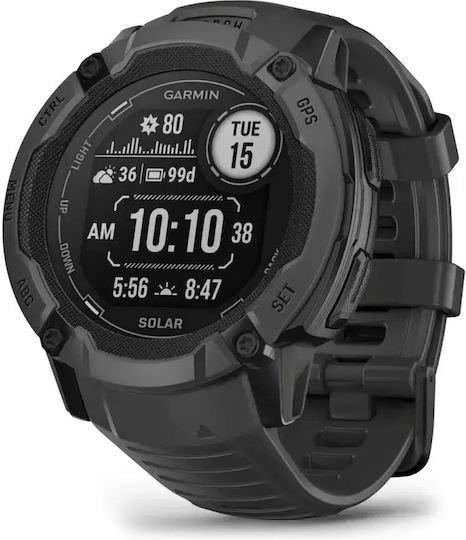Garmin Instinct 2X Solar 50mm Αδιάβροχο Smartwatch με Παλμογράφο (Graphite) - Image 1
