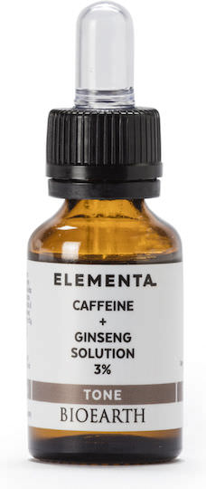 Bioearth Caffeine + Ginseng Solution 3% Ενυδατικό & Αντιγηραντικό Serum Προσώπου & Ματιών για Μαύρους Κύκλους & Σακούλες 15ml - Image 1