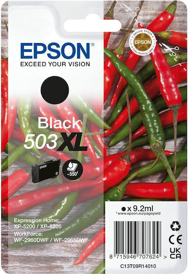 Epson 503XL Γνήσιο Μελάνι Εκτυπωτή InkJet Μαύρο (C13T09R14020) - Image 1