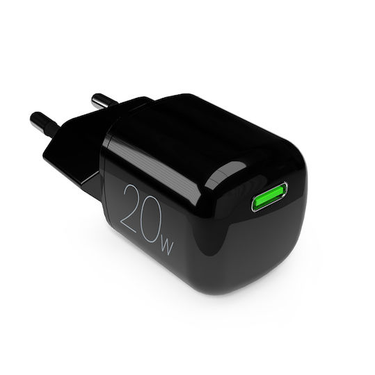 Puro Φορτιστής Χωρίς Καλώδιο GaN με Θύρα USB-C 20W Power Delivery Μαύρος (Minipro) - Image 1