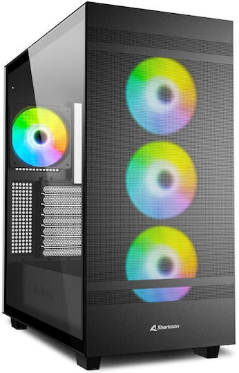 Sharkoon Rebel C60 RGB Gaming Midi Tower Κουτί Υπολογιστή με Πλαϊνό Παράθυρο Μαύρο - Image 1