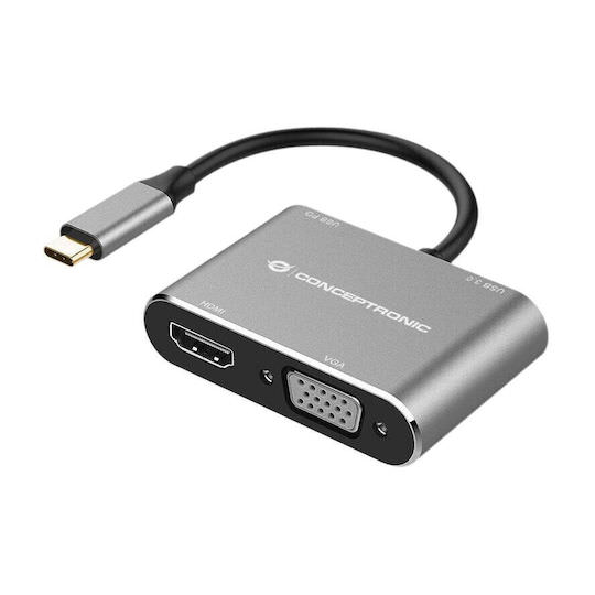 Conceptronic USB-C Docking Station με HDMI 4K PD Γκρι (DONN16G) - Image 1