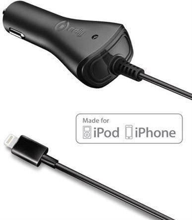 Celly Φορτιστής Αυτοκινήτου Car Charger 1A Lightning 5W 1A μαζί με Καλώδιο Lightning Μαύρος - Image 1