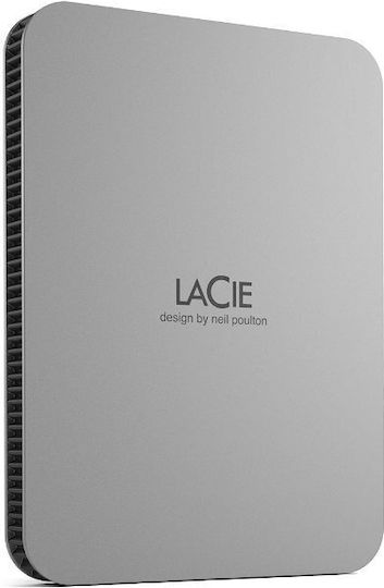 Lacie Mobile Drive v2 USB 3.2 Εξωτερικός HDD 1TB 2.5" Ασημί - Image 1
