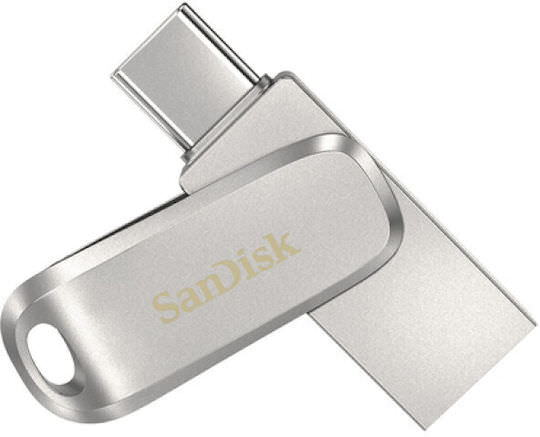 Sandisk Ultra Dual Drive Luxe 256GB USB 3.1 Stick με σύνδεση USB-C & USB-A Ασημί - Image 1