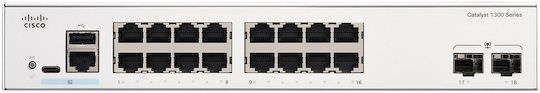 Cisco Catalyst 1300 Managed L2 / L3 PoE Switch με 16 Θύρες Ethernet και 2 SFP Θύρες - Image 1