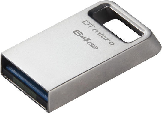 Kingston DataTraveler Micro Gen2 64GB USB 3.2 Stick Ασημί - Image 1