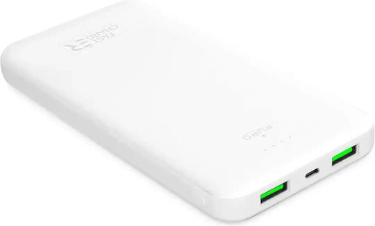 Puro Power Bank 10000mAh 12W με 2 Θύρες USB-A και Θύρα USB-C Λευκό - Image 1
