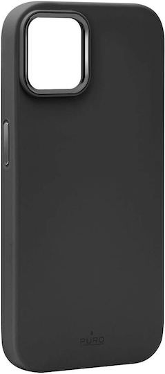 Puro Icon Mag Back Cover Σιλικόνης Μαύρο (iPhone 15) - Image 1