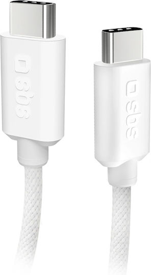 SBS Braided USB 2.0 Cable USB-C male - USB-C 60W Γκρι 1.5m - Image 1