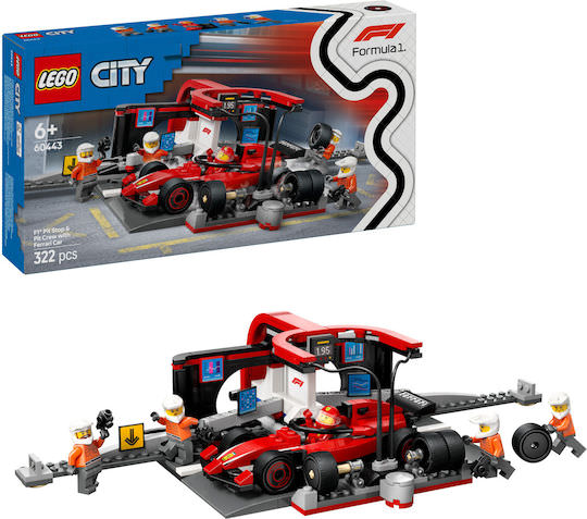 LEGO City F1® Pit Stop & Pit Crew with Ferrari Car για 6+ Ετών 322τμχ - Image 1