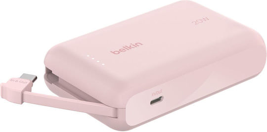 Belkin BoostCharge Power Bank 10000mAh 20W με Θύρα USB-C Ροζ - Image 1