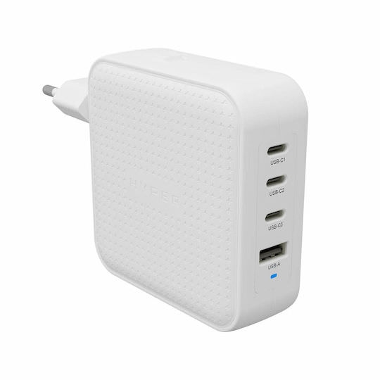 Targus Φορτιστής Χωρίς Καλώδιο με Θύρα USB-A και 3 Θύρες USB-C 100W Power Delivery Λευκός (HJ1002WHWWGL) - Image 1