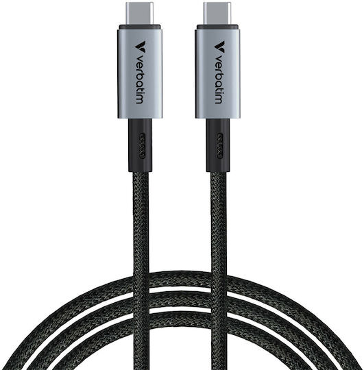 Verbatim Regular / Braided USB 4 Cable USB-C male - USB-C 240W Μαύρο 1.2m 31847 - Image 1
