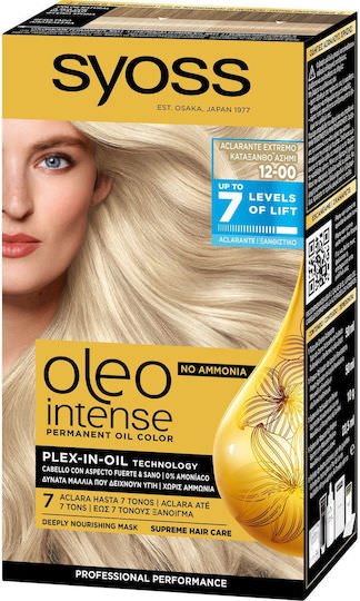 Syoss Oleo Intense Βαφή Μαλλιών Χωρίς Αμμωνία 12-00 Ασημί Ξανθό 50ml - Image 1