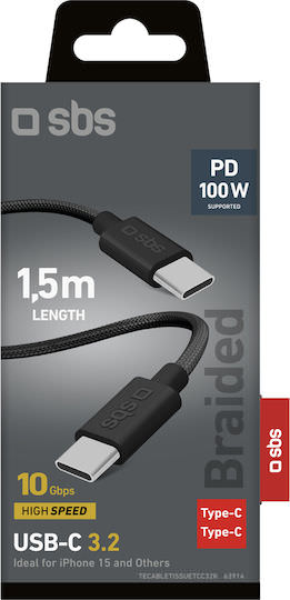 Καλώδιο Sbs Usb-c 3.2 100wpd 1.5m 63914 - Image 1