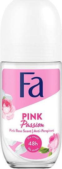 Fa Pink Passion Floral Scent (Γυάλινο) Αποσμητικό 48h σε Roll-On 50ml - Image 1