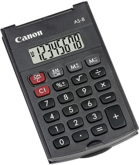 Canon AS-8 Αριθμομηχανή Τσέπης 8 Ψηφίων σε Μαύρο Χρώμα - Image 1
