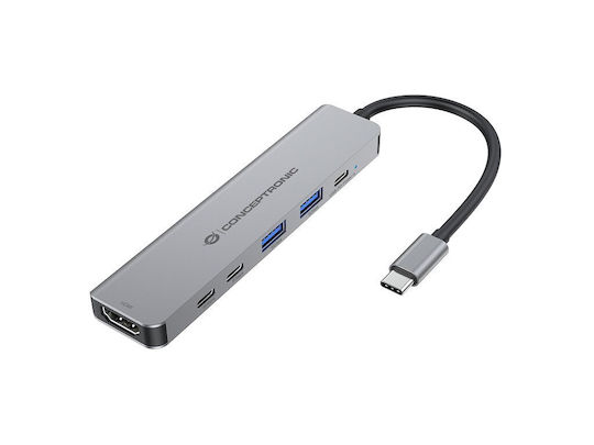 Conceptronic USB-C Docking Station με HDMI 4K PD Γκρι (DONN33G) - Image 1