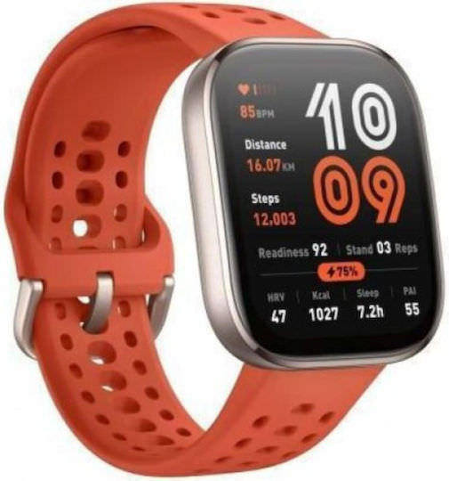Amazfit Bip 6 46mm Αδιάβροχο Smartwatch με Παλμογράφο (Κόκκινο) - Image 1