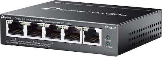 TP-LINK ES205GP v1 Managed L2 PoE Switch με 5 Θύρες Gigabit (1Gbps) Ethernet και 5 SFP Θύρες - Image 1