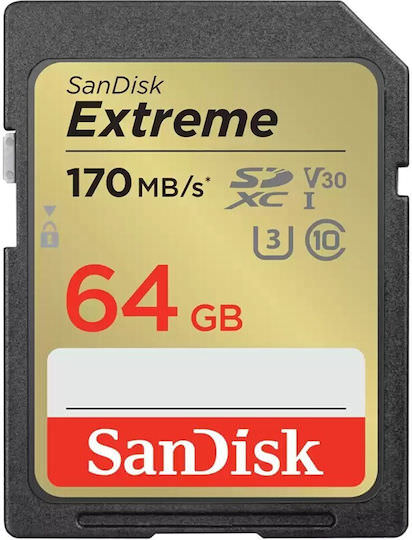 Sandisk Extreme SDXC 64GB Class 10 U3 V30 UHS-I - Image 1