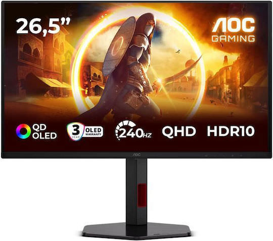 AOC Q27G4ZDR QD-OLED HDR Gaming Monitor 25.6" QHD 2560x1440 240Hz με Χρόνο Απόκρισης 0.3ms GTG - Image 1