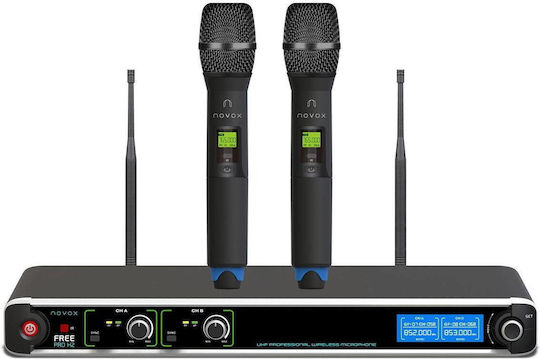xlarge_20260603160335_novox_free_pro_h2_set_asyrmato_mikrofono_cheiros.jpeg Novox FREE PRO H2 - wireless microphone system with the ability to freely change the frequency band (630 - 668 MHz) - Image 1