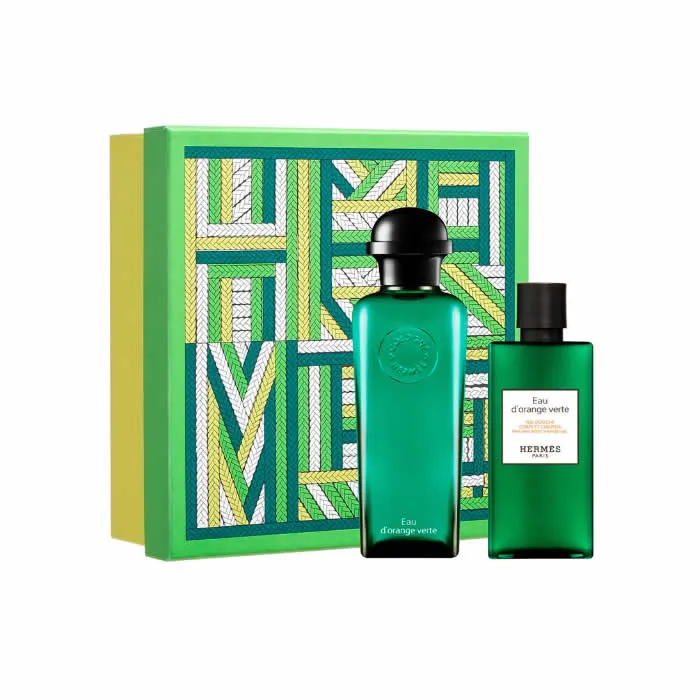 3346130417217_1.webp Hermès Eau D'Orange Verte Eau De Cologne Spray 100ml Set 2 Pieces - Image 1