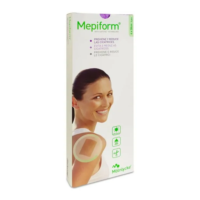 7332551879754.webp Mepiform Scar Reducer Silicone Gel Sheets 4x30cm 5 Uts - Image 1
